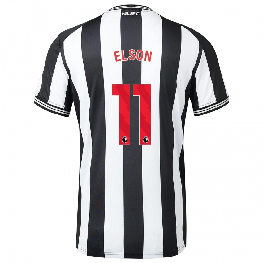 Męski Kacie Elson #11 Czarny Biały Domowa Koszulka 2023/24 Koszulki Klubowe