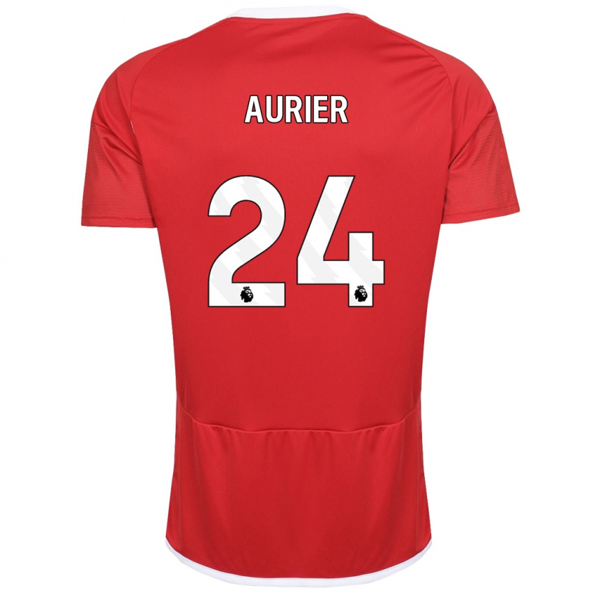 Męski Serge Aurier #24 Czerwony Domowa Koszulka 2023/24 Koszulki Klubowe