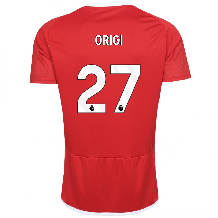 Męski Divock Origi #27 Czerwony Domowa Koszulka 2023/24 Koszulki Klubowe