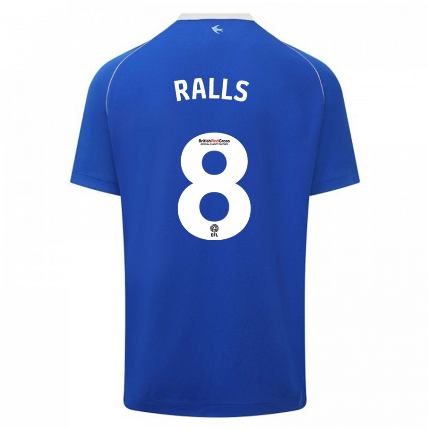 Męski Joe Ralls #8 Niebieski Domowa Koszulka 2023/24 Koszulki Klubowe