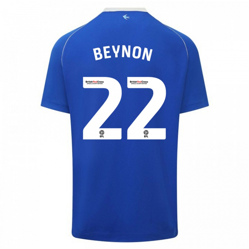 Męski Emma Beynon #22 Niebieski Domowa Koszulka 2023/24 Koszulki Klubowe
