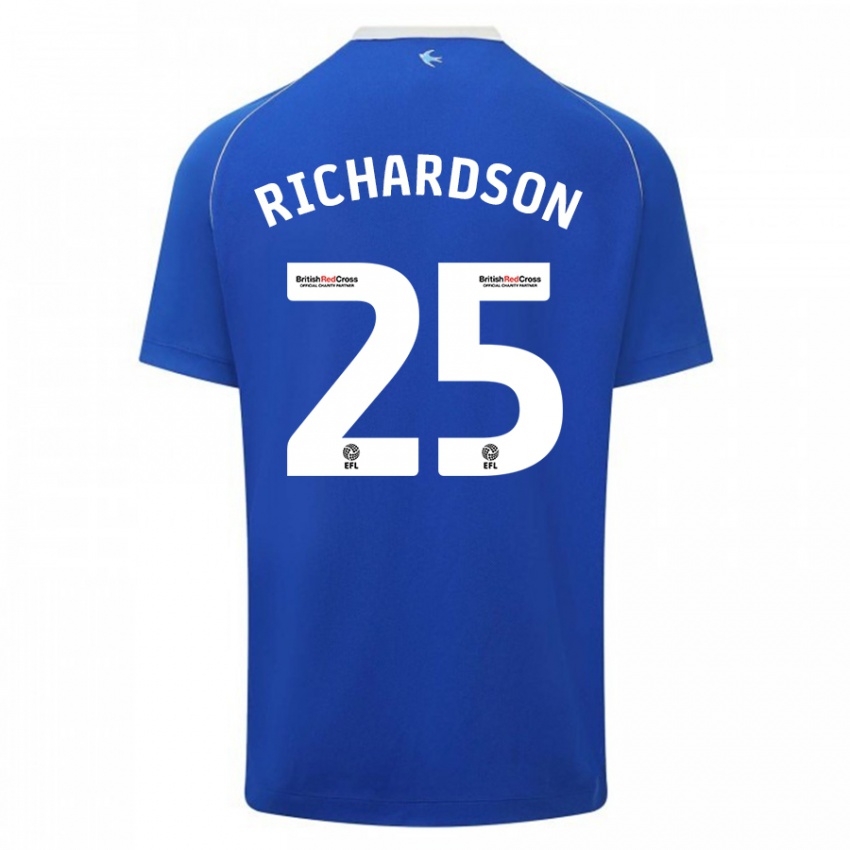 Męski Tija Richardson #25 Niebieski Domowa Koszulka 2023/24 Koszulki Klubowe