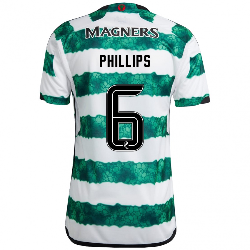 Męski Nathaniel Phillips #6 Zielony Domowa Koszulka 2023/24 Koszulki Klubowe