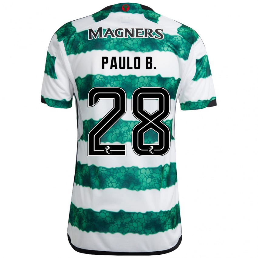 Męski Paulo Bernardo #28 Zielony Domowa Koszulka 2023/24 Koszulki Klubowe