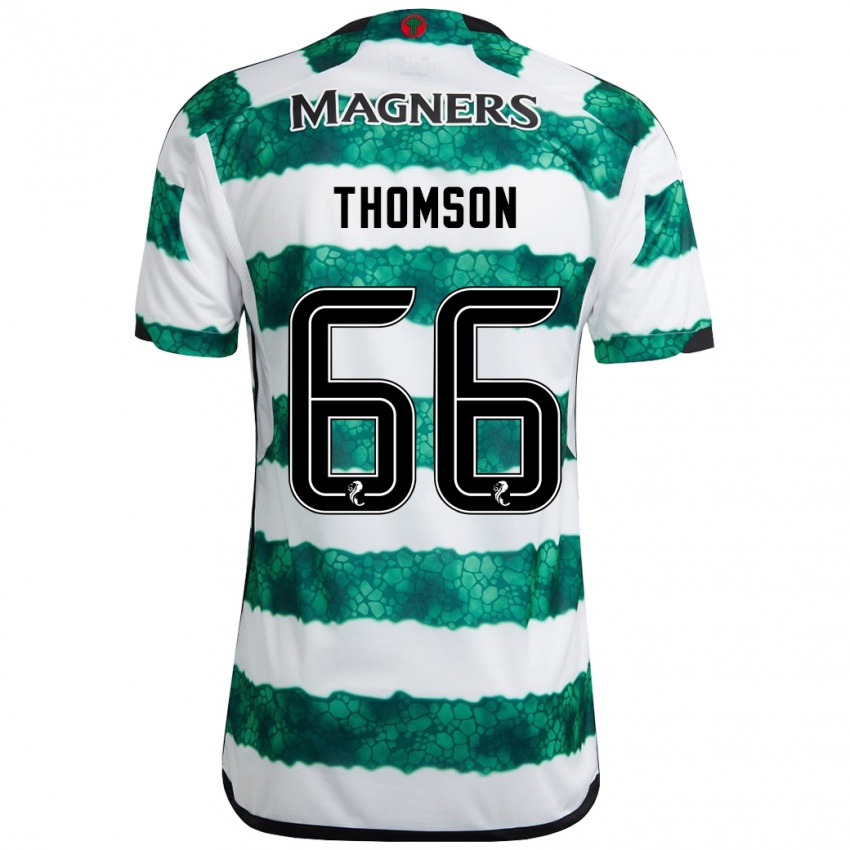 Męski Corey Thomson #66 Zielony Domowa Koszulka 2023/24 Koszulki Klubowe