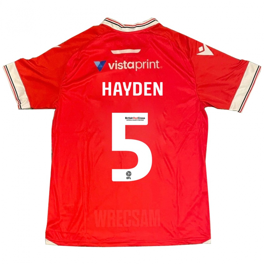 Męski Aaron Hayden #5 Czerwony Domowa Koszulka 2023/24 Koszulki Klubowe