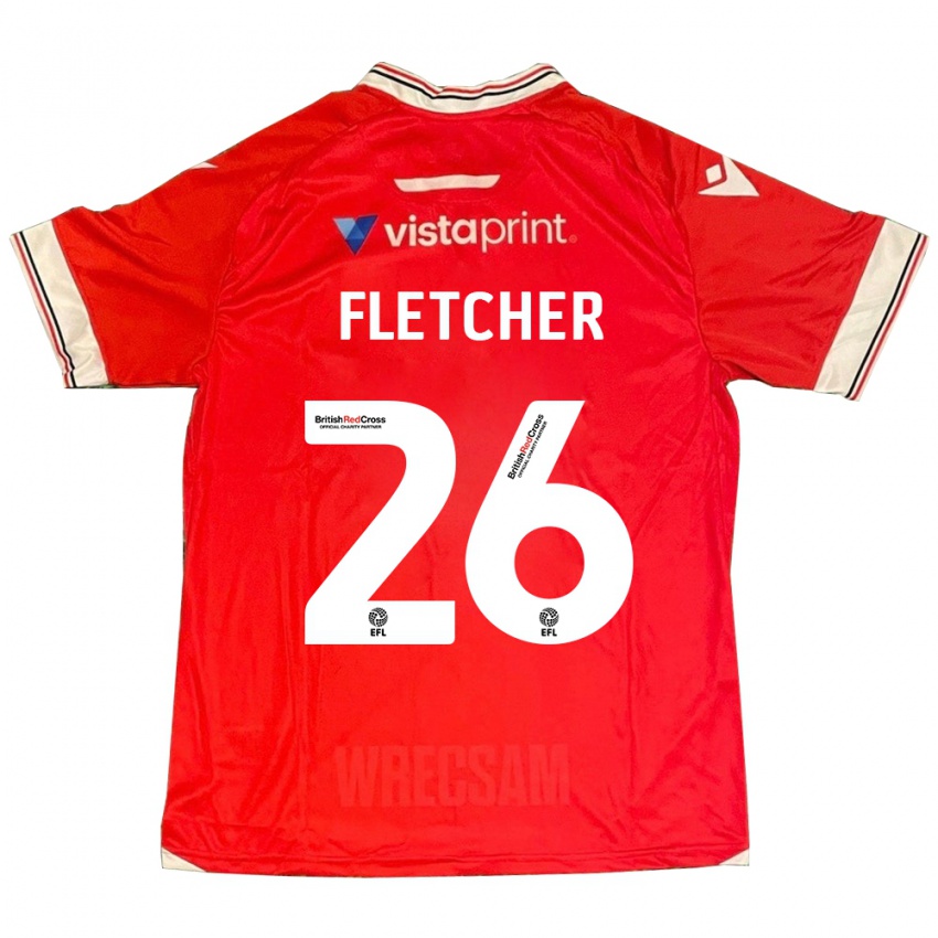 Męski Steven Fletcher #26 Czerwony Domowa Koszulka 2023/24 Koszulki Klubowe
