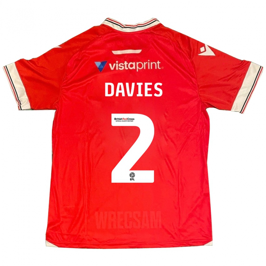 Męski Phoebe Davies #2 Czerwony Domowa Koszulka 2023/24 Koszulki Klubowe