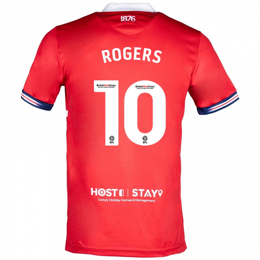 Męski Morgan Rogers #10 Czerwony Domowa Koszulka 2023/24 Koszulki Klubowe