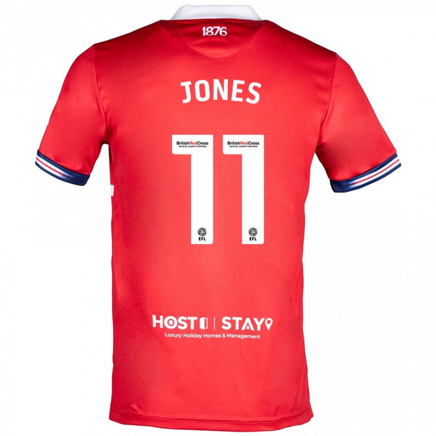 Męski Isaiah Jones #11 Czerwony Domowa Koszulka 2023/24 Koszulki Klubowe