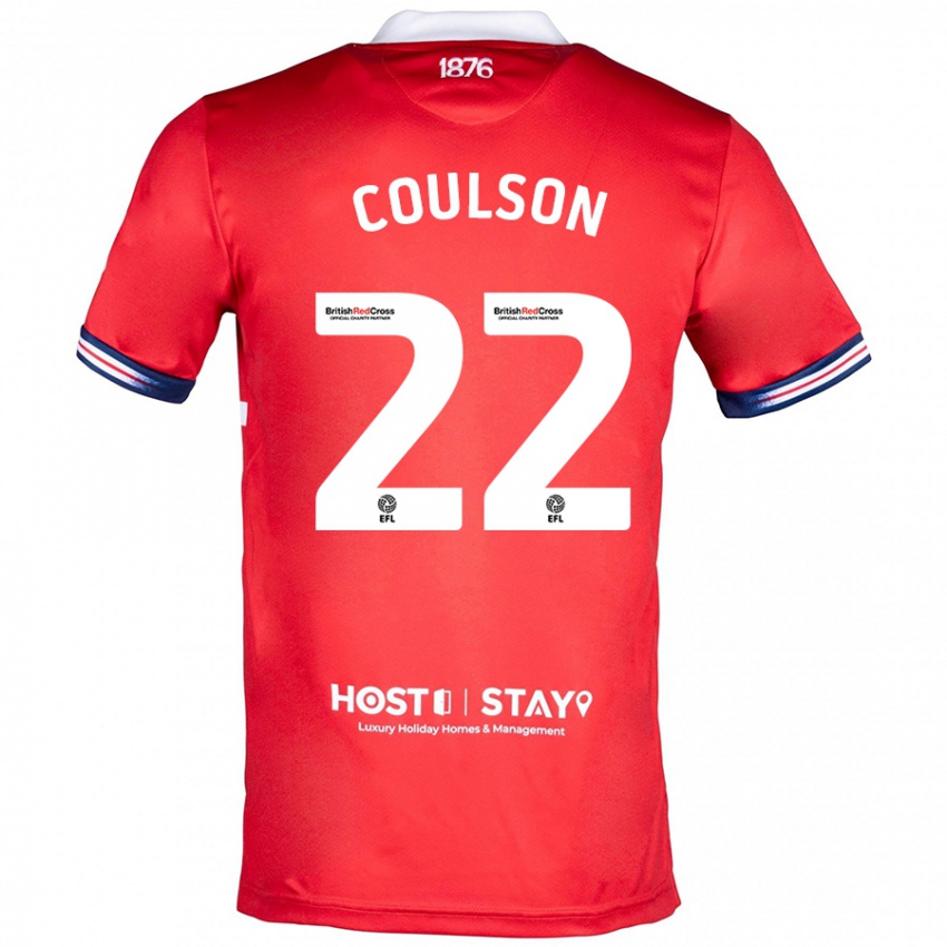 Męski Hayden Coulson #22 Czerwony Domowa Koszulka 2023/24 Koszulki Klubowe