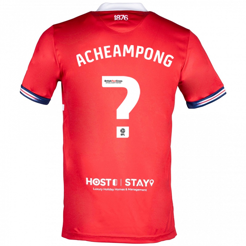 Męski Prince Acheampong #0 Czerwony Domowa Koszulka 2023/24 Koszulki Klubowe