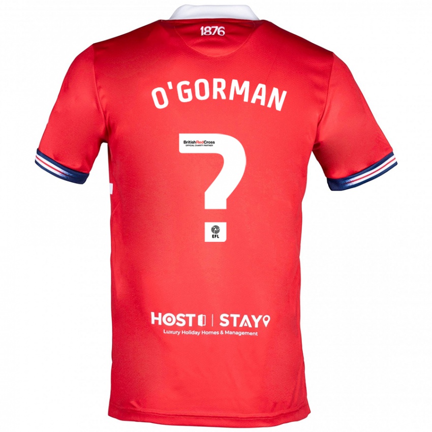 Męski Fin O'gorman #0 Czerwony Domowa Koszulka 2023/24 Koszulki Klubowe
