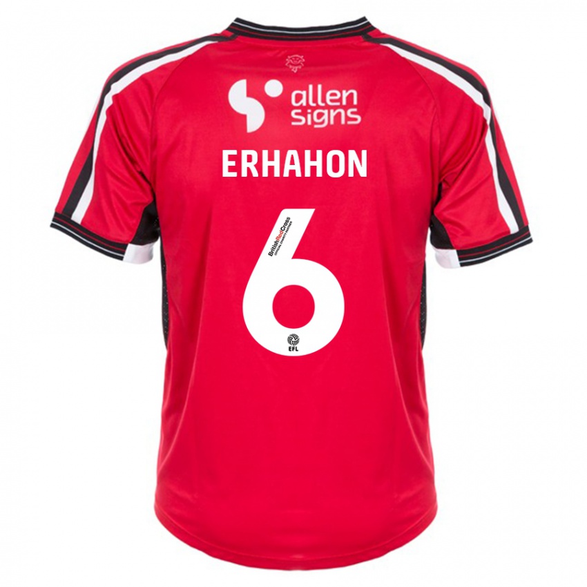 Męski Ethan Erhahon #6 Czerwony Domowa Koszulka 2023/24 Koszulki Klubowe