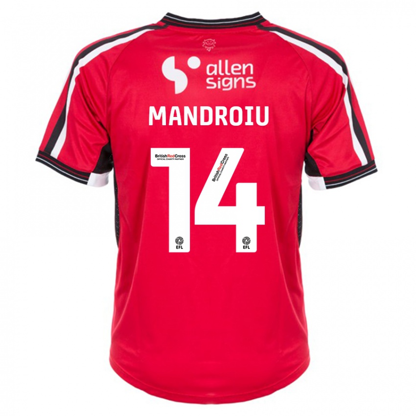 Męski Daniel Mandroiu #14 Czerwony Domowa Koszulka 2023/24 Koszulki Klubowe