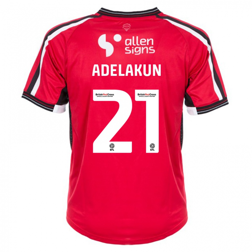 Męski Hakeeb Adelakun #21 Czerwony Domowa Koszulka 2023/24 Koszulki Klubowe