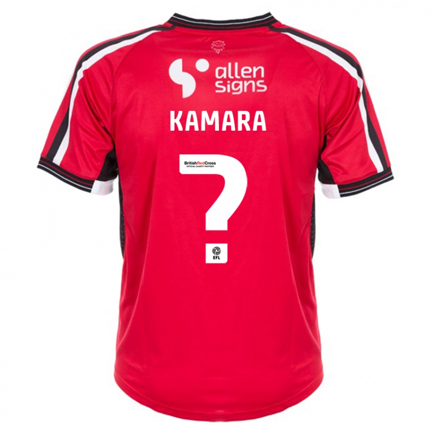 Męski Mj Kamara #0 Czerwony Domowa Koszulka 2023/24 Koszulki Klubowe