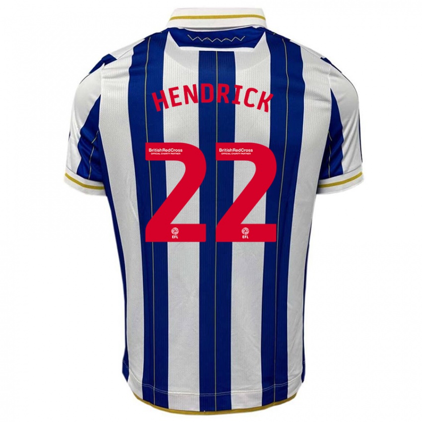 Męski Jeff Hendrick #22 Niebiesko Biały Domowa Koszulka 2023/24 Koszulki Klubowe