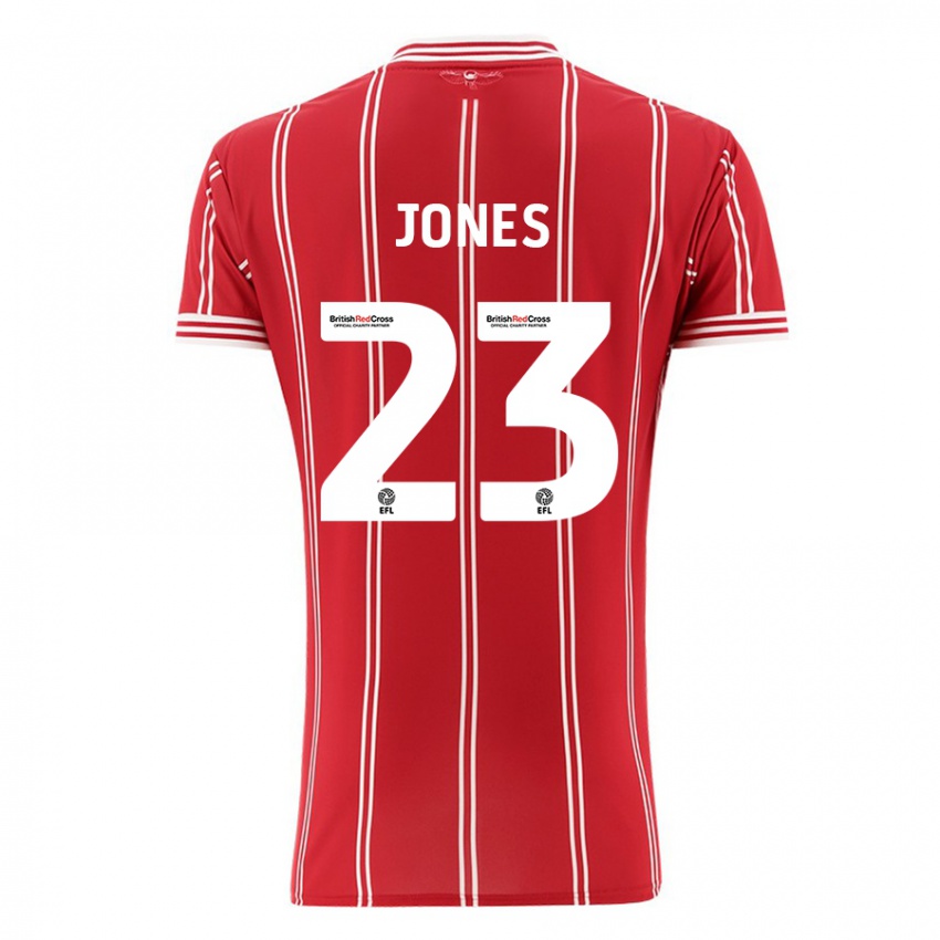 Męski Carrie Jones #23 Czerwony Domowa Koszulka 2023/24 Koszulki Klubowe