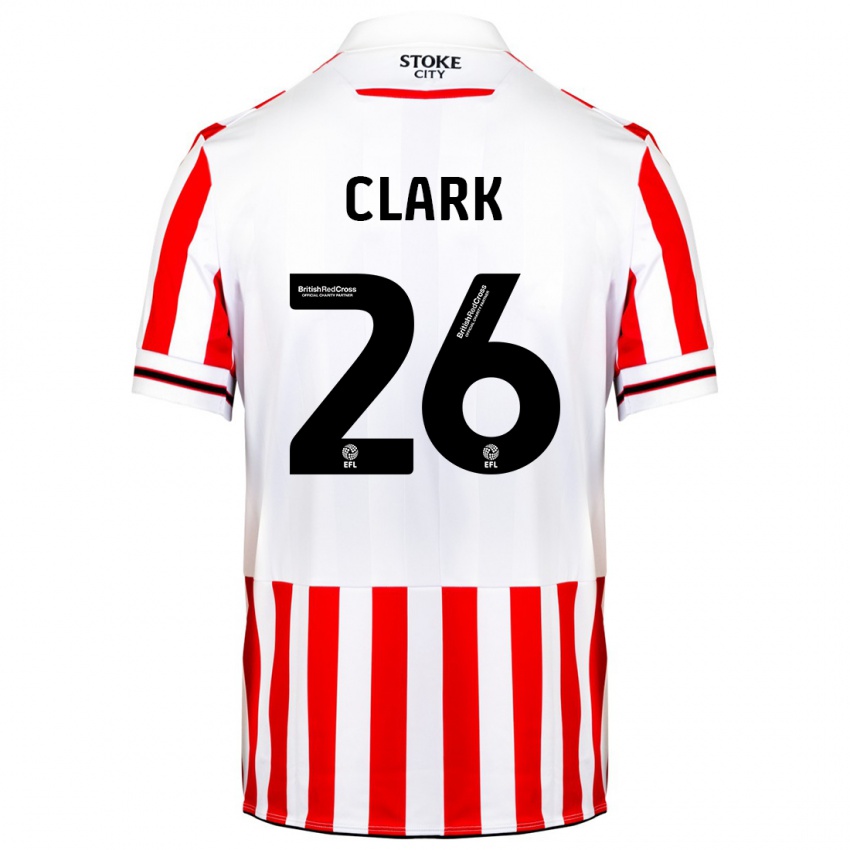 Męski Ciaran Clark #26 Czerwony Biały Domowa Koszulka 2023/24 Koszulki Klubowe