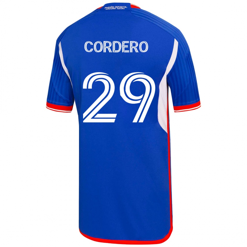 Męski Renato Cordero #29 Niebieski Domowa Koszulka 2023/24 Koszulki Klubowe