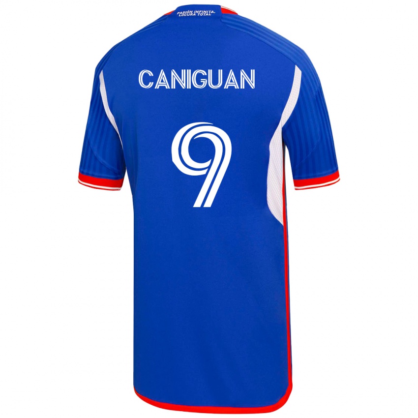 Męski Franchesca Caniguán #9 Niebieski Domowa Koszulka 2023/24 Koszulki Klubowe