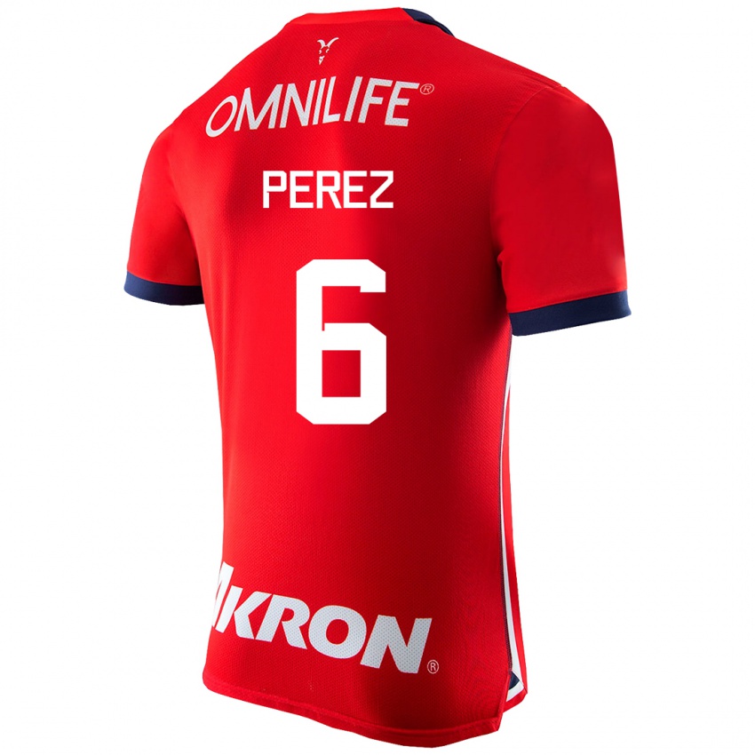 Męski Pável Pérez #6 Czerwony Domowa Koszulka 2023/24 Koszulki Klubowe