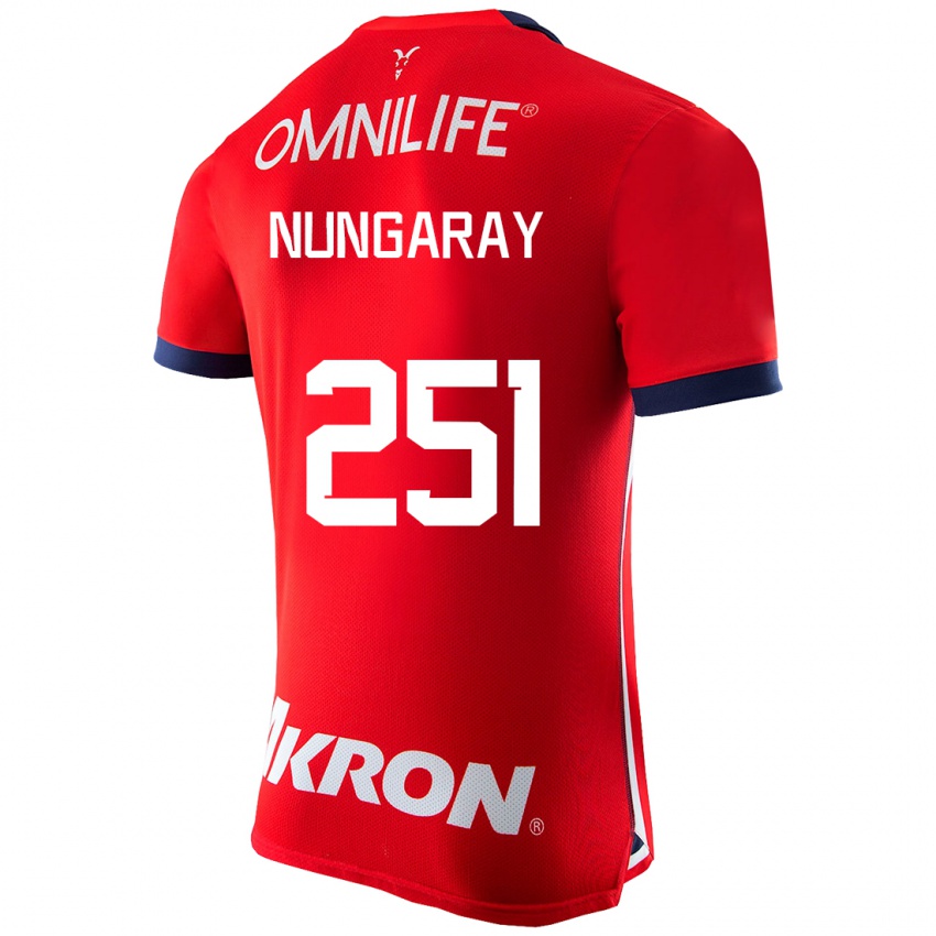 Męski David Nungaray #251 Czerwony Domowa Koszulka 2023/24 Koszulki Klubowe