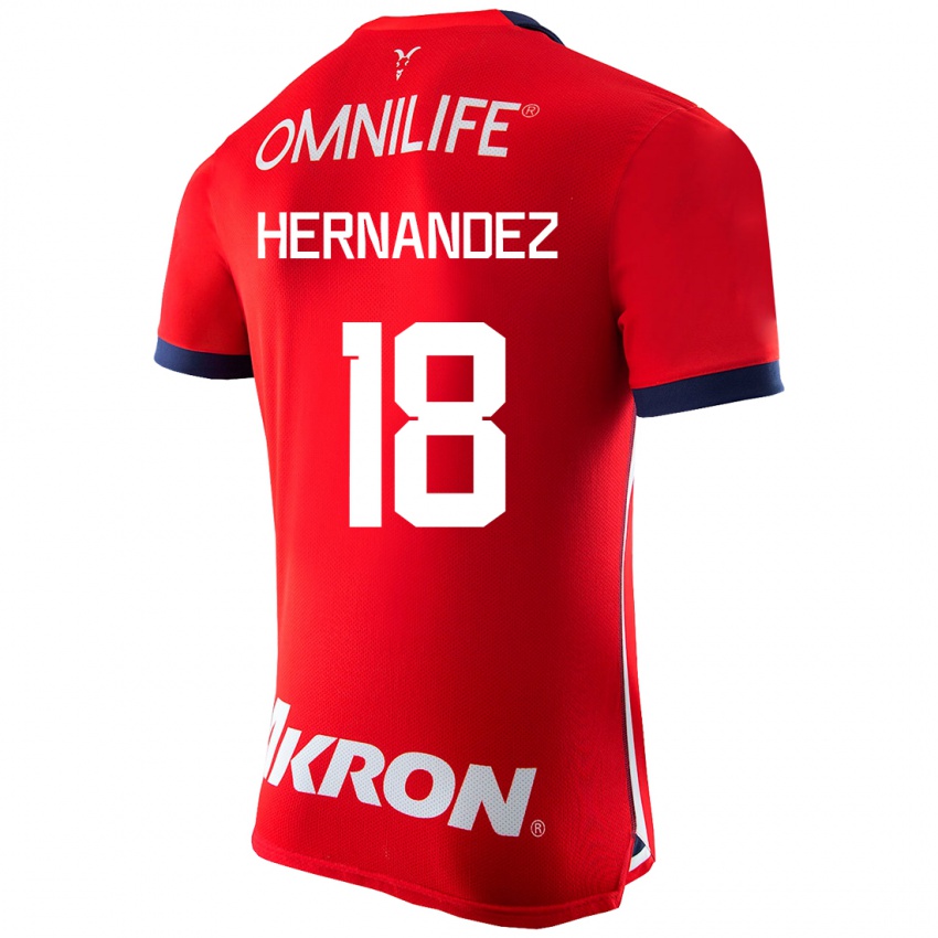 Męski Montserrat Hernandez #18 Czerwony Domowa Koszulka 2023/24 Koszulki Klubowe