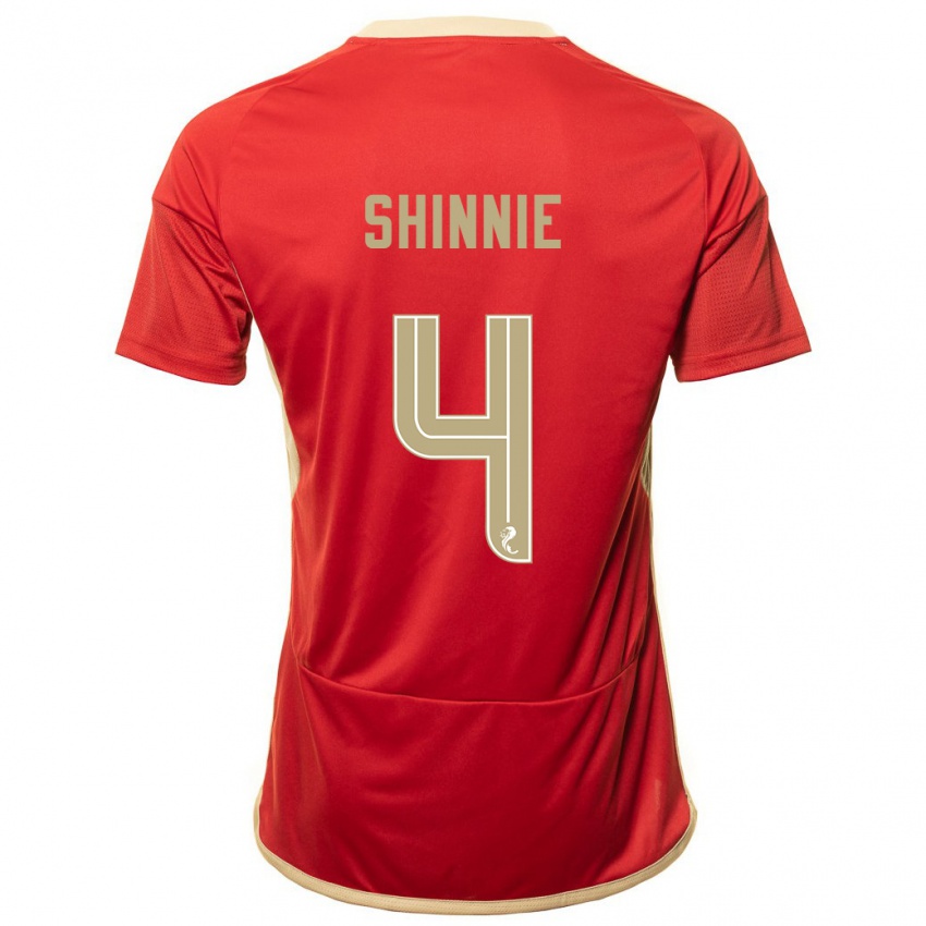 Męski Graeme Shinnie #4 Czerwony Domowa Koszulka 2023/24 Koszulki Klubowe