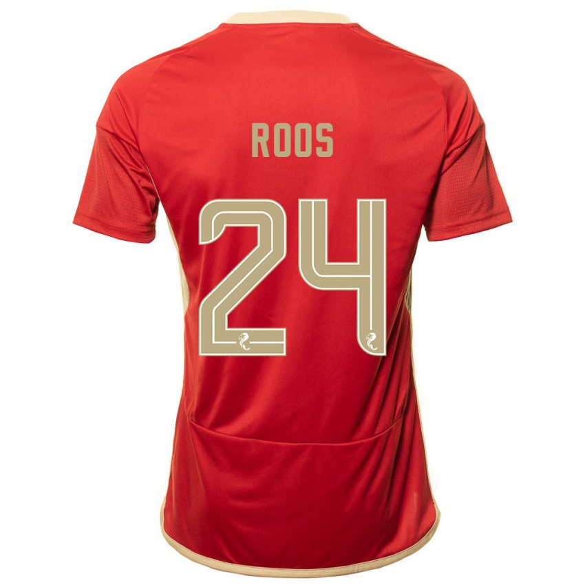 Męski Kelle Roos #24 Czerwony Domowa Koszulka 2023/24 Koszulki Klubowe