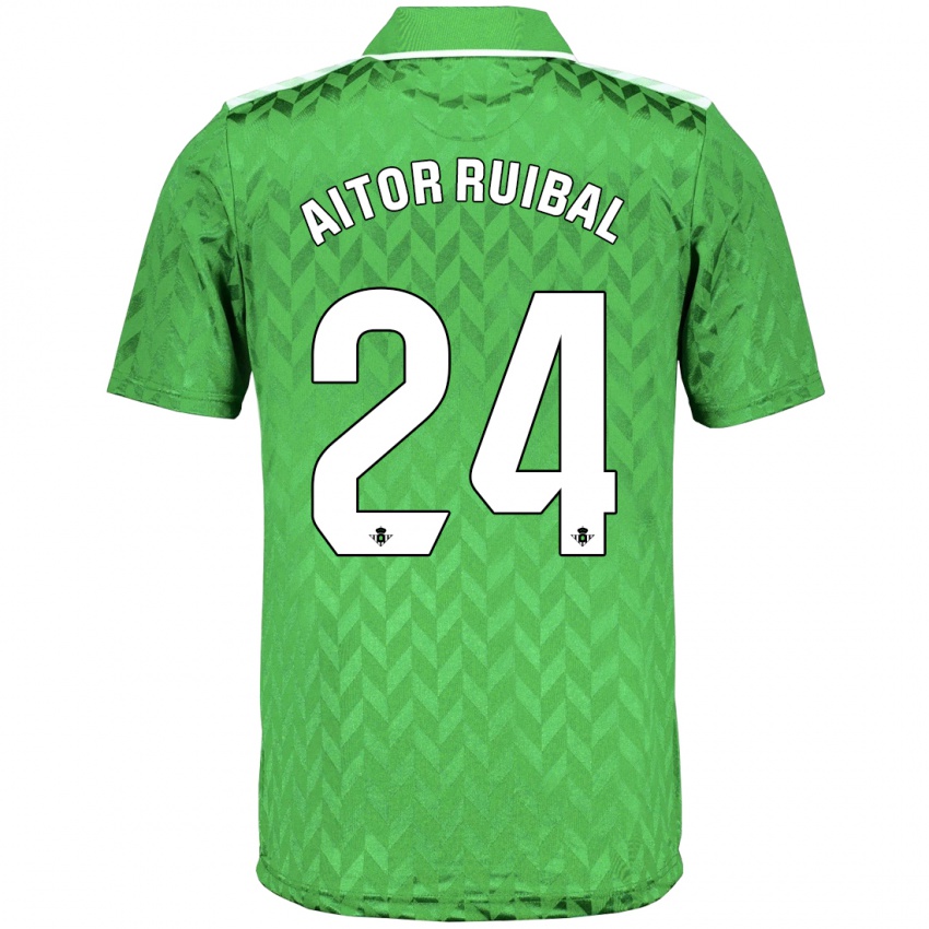Męski Aitor Ruibal #24 Zielony Wyjazdowa Koszulka 2023/24 Koszulki Klubowe
