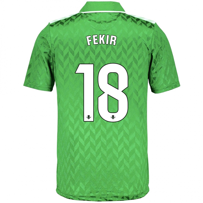 Męski Yassin Fekir #18 Zielony Wyjazdowa Koszulka 2023/24 Koszulki Klubowe