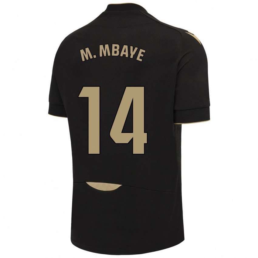 Męski Momo Mbaye #14 Czarny Wyjazdowa Koszulka 2023/24 Koszulki Klubowe