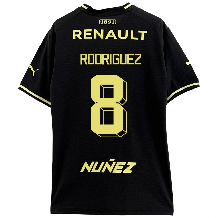 Męski Sebastián Rodríguez #8 Czarny Wyjazdowa Koszulka 2023/24 Koszulki Klubowe