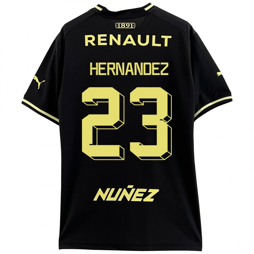 Męski Abel Hernandez #23 Czarny Wyjazdowa Koszulka 2023/24 Koszulki Klubowe