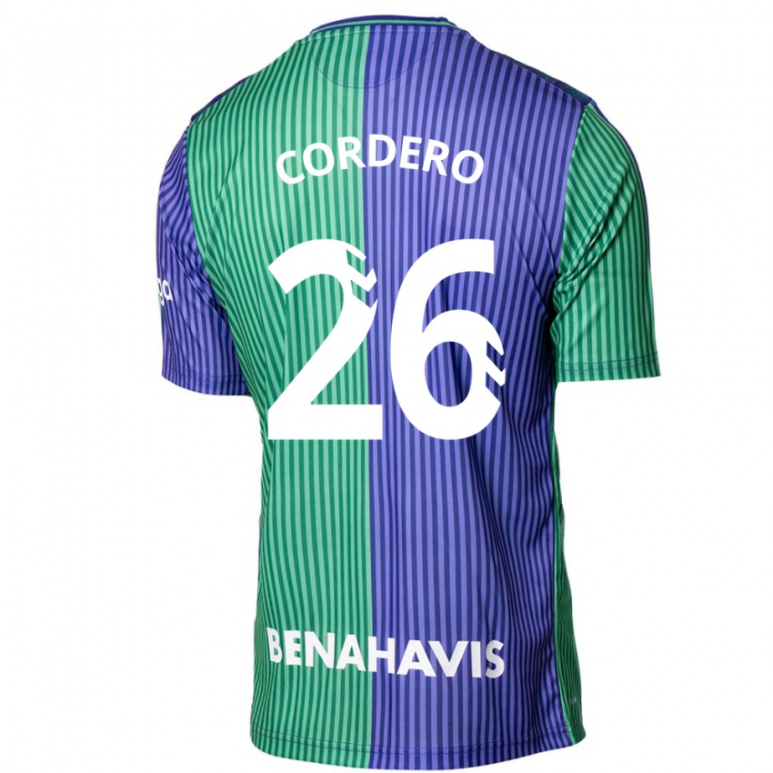 Męski Antonio Cordero #26 Zielono-Niebieski Wyjazdowa Koszulka 2023/24 Koszulki Klubowe