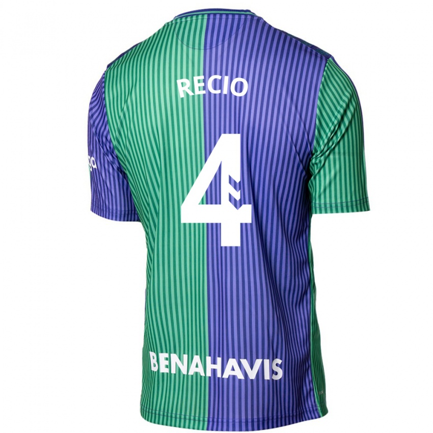 Męski Ángel Recio #4 Zielono-Niebieski Wyjazdowa Koszulka 2023/24 Koszulki Klubowe