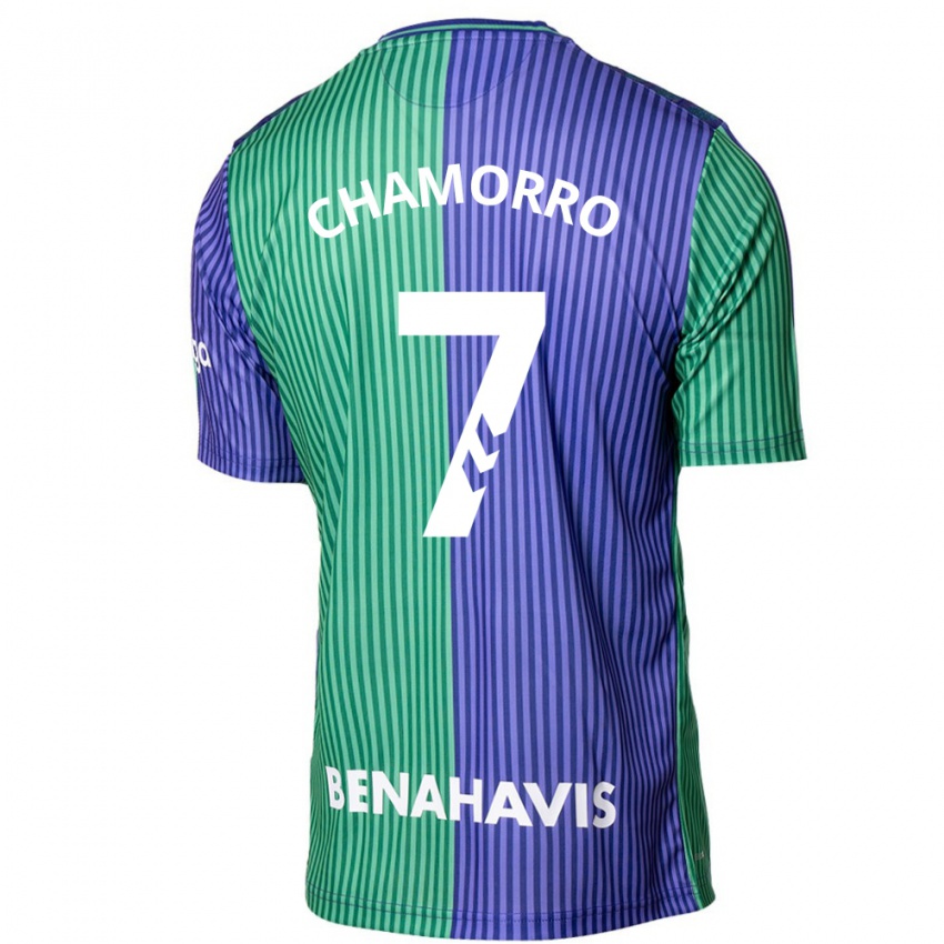 Męski Alexis Chamorro #7 Zielono-Niebieski Wyjazdowa Koszulka 2023/24 Koszulki Klubowe