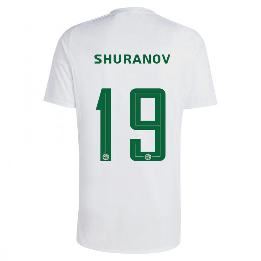 Męski Erik Shuranov #19 Zielono-Niebieski Wyjazdowa Koszulka 2023/24 Koszulki Klubowe