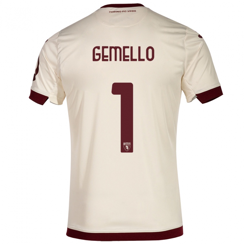 Męski Luca Gemello #1 Szampan Wyjazdowa Koszulka 2023/24 Koszulki Klubowe