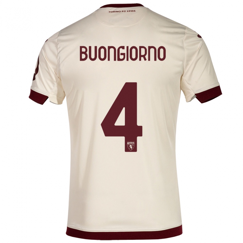 Męski Alessandro Buongiorno #4 Szampan Wyjazdowa Koszulka 2023/24 Koszulki Klubowe