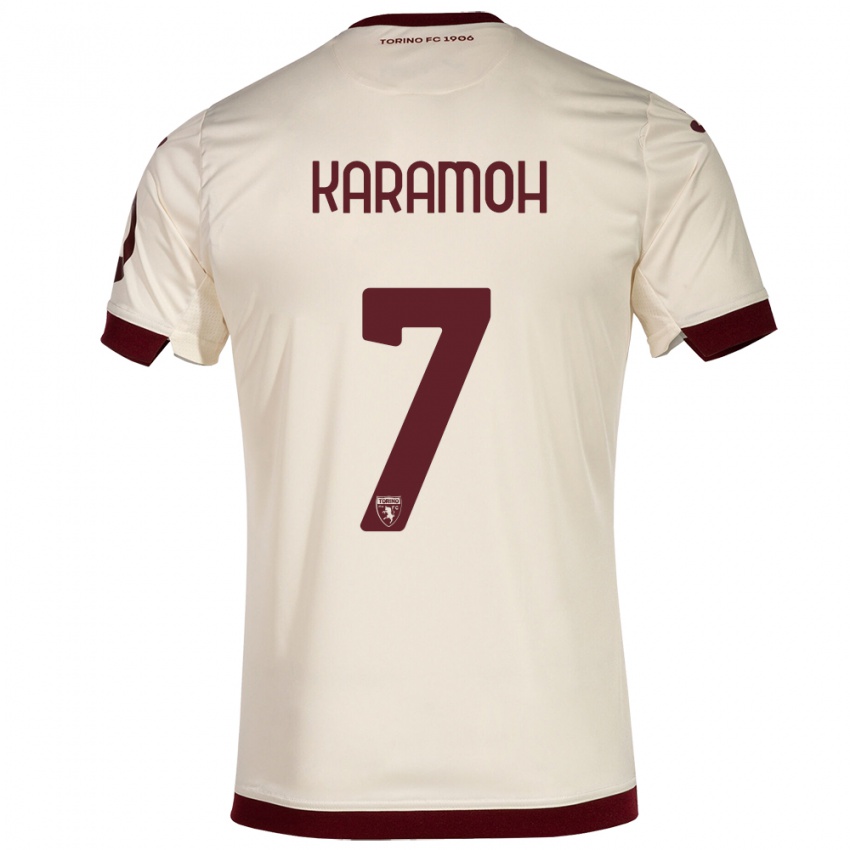 Męski Yann Karamoh #7 Szampan Wyjazdowa Koszulka 2023/24 Koszulki Klubowe