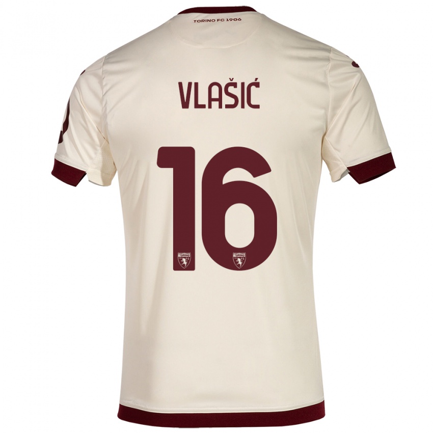 Męski Nikola Vlašić #16 Szampan Wyjazdowa Koszulka 2023/24 Koszulki Klubowe