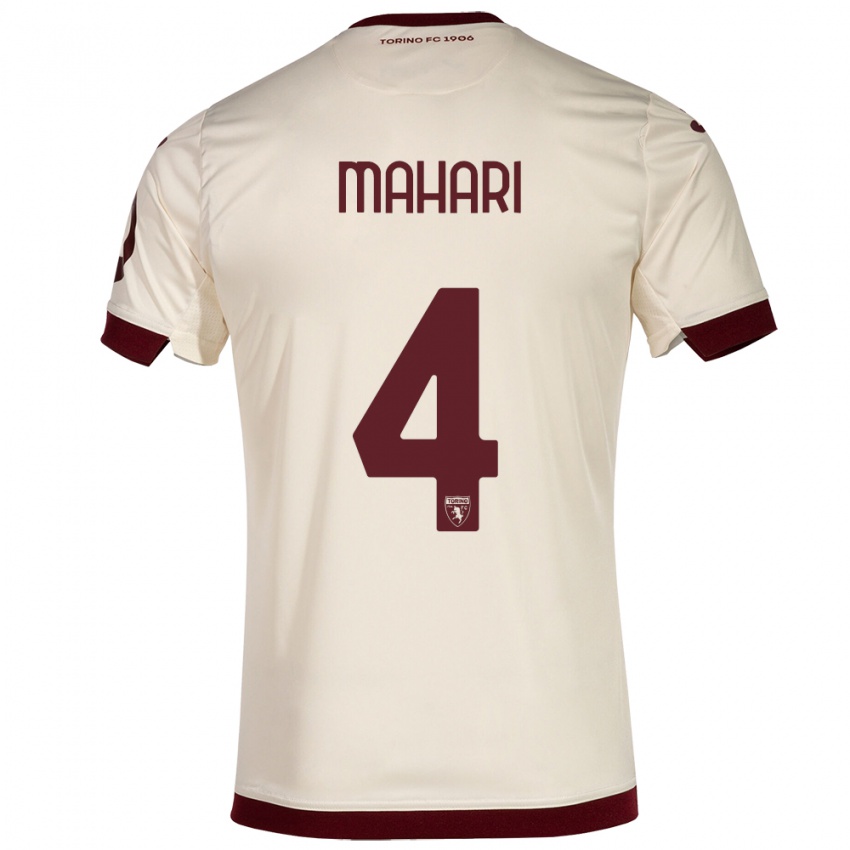 Męski Efdon Mahari #4 Szampan Wyjazdowa Koszulka 2023/24 Koszulki Klubowe