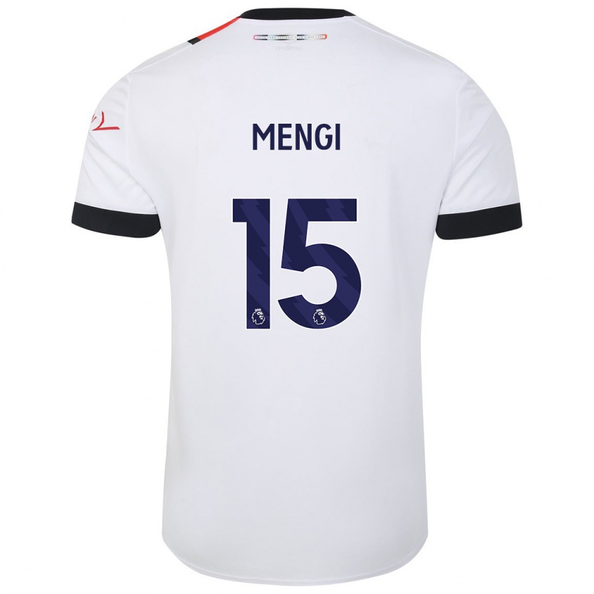 Męski Teden Mengi #15 Biały Wyjazdowa Koszulka 2023/24 Koszulki Klubowe