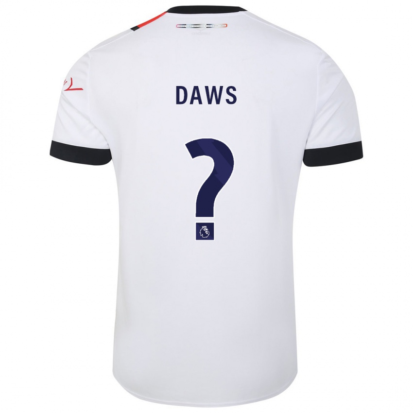 Męski Marcus Daws #0 Biały Wyjazdowa Koszulka 2023/24 Koszulki Klubowe