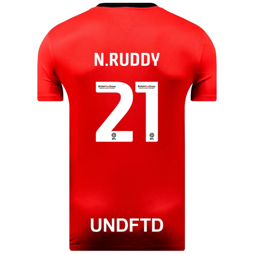 Męski John Ruddy #21 Czerwony Wyjazdowa Koszulka 2023/24 Koszulki Klubowe