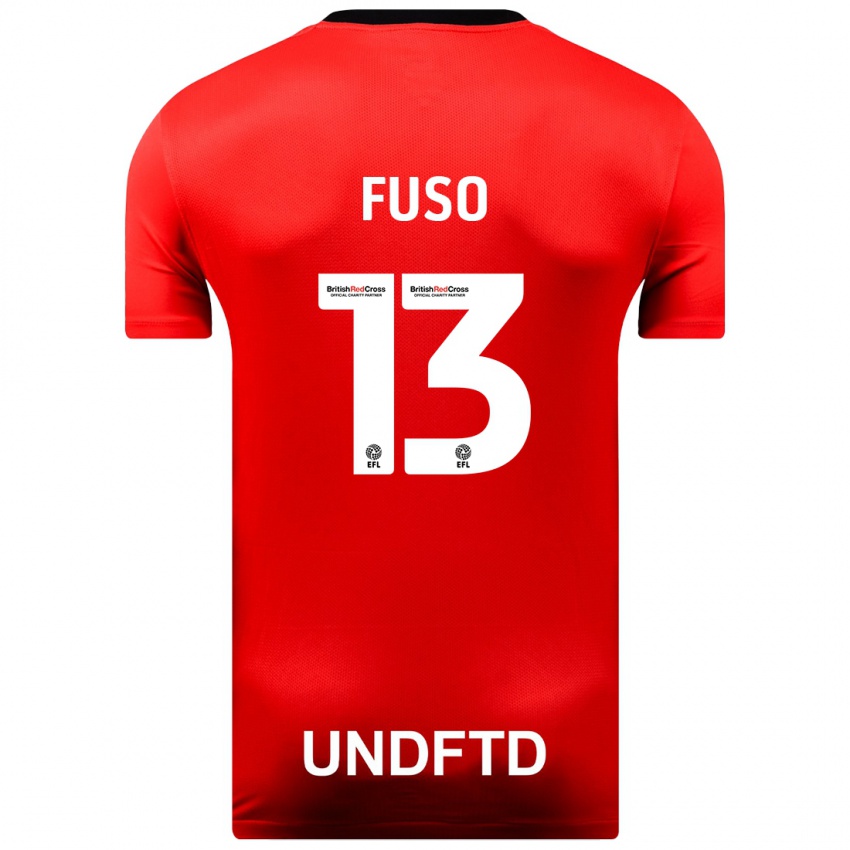 Męski Ivana Fuso #13 Czerwony Wyjazdowa Koszulka 2023/24 Koszulki Klubowe