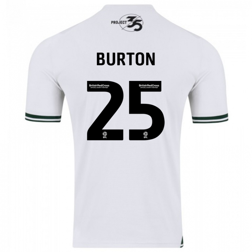 Męski Callum Burton #25 Biały Wyjazdowa Koszulka 2023/24 Koszulki Klubowe